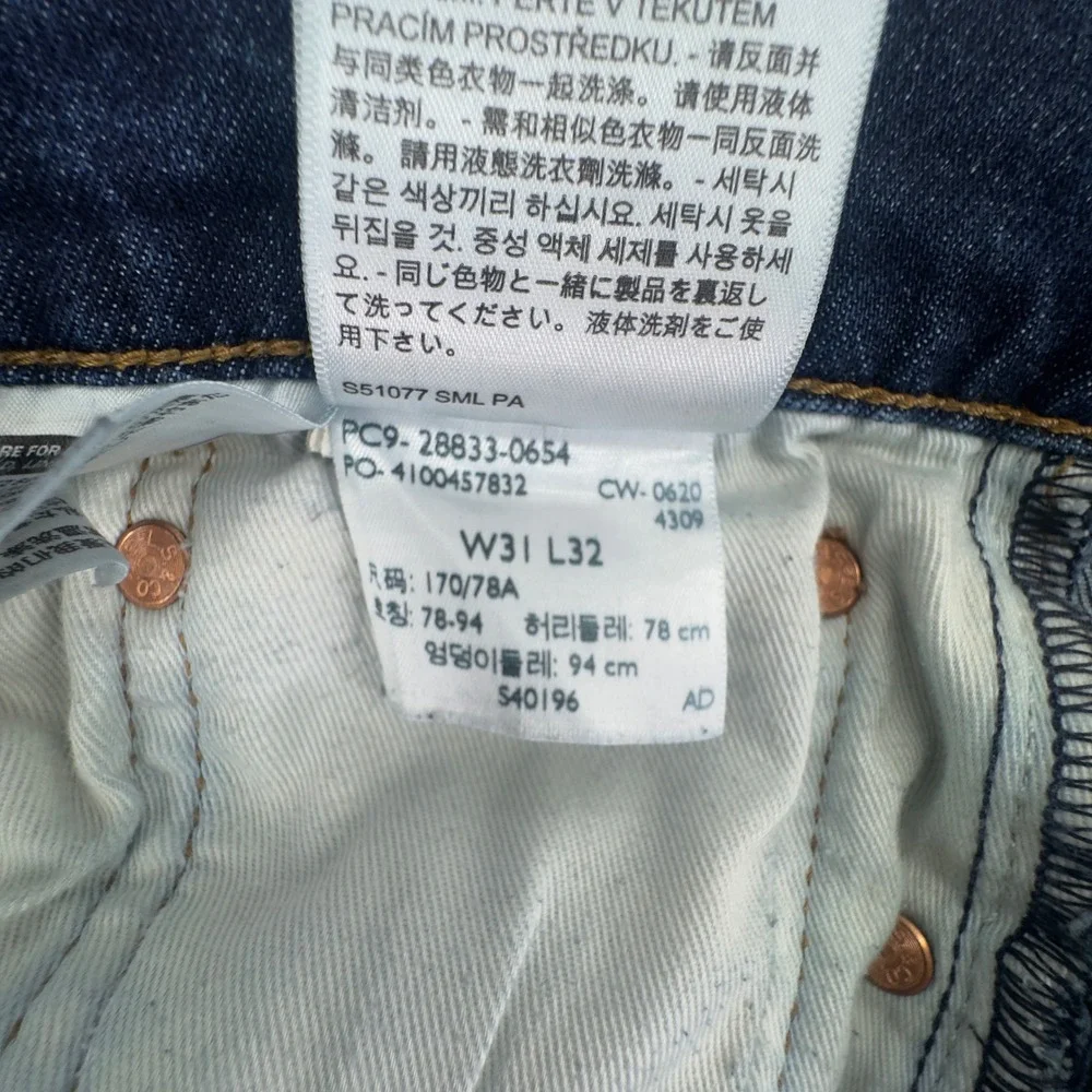Levi's Premium 512 Slim Taper Mens Jeans 31x32 Big E Stretch Blue 28833-0654